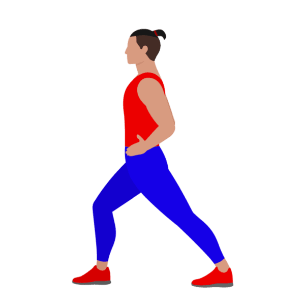 Lunging straight leg calf stretching