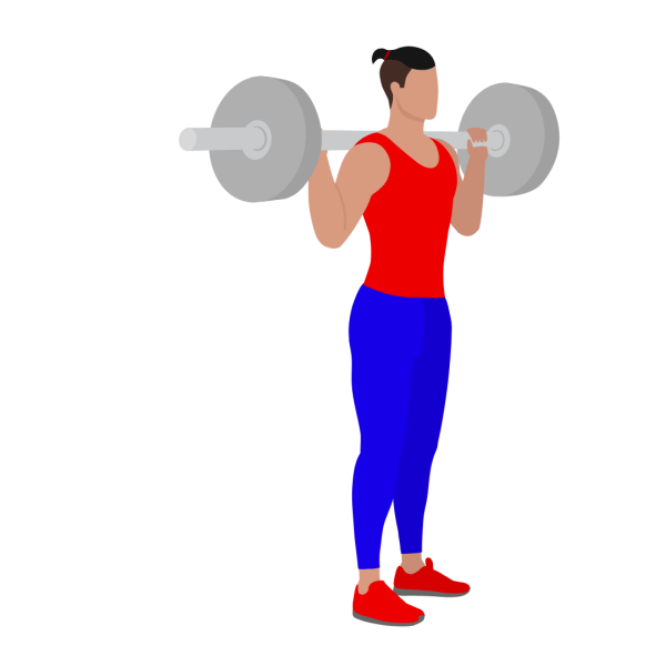Barbell left leg reverse lunge