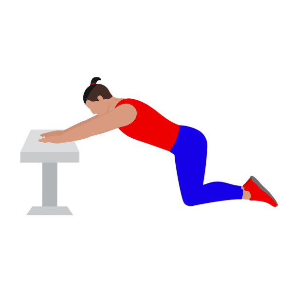 Bench Kneeling Lat Stretch